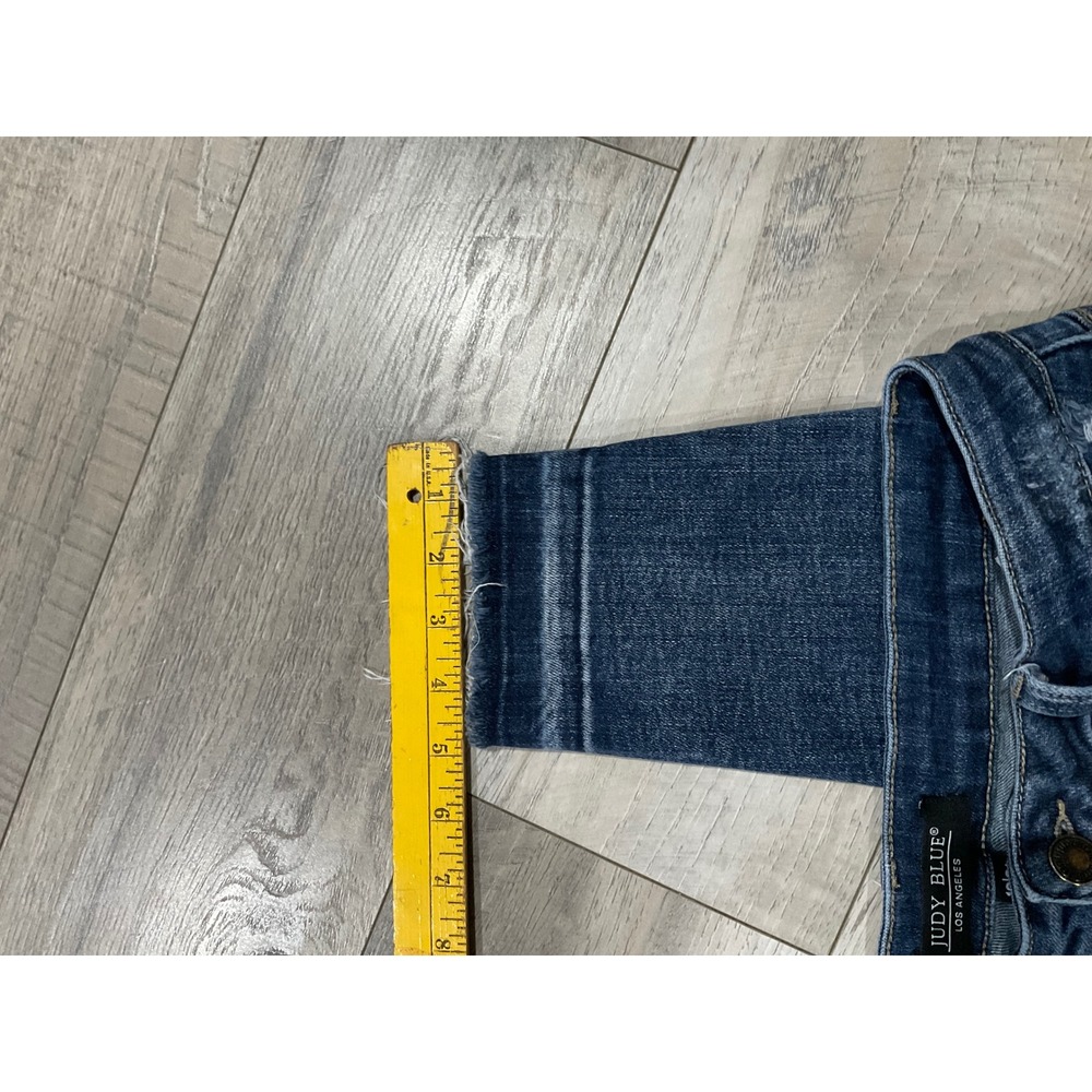 Judy Blue High Waist Skinny Jeans Distressed Released Hem Dark Wash Size 13/31 - Picture 4 of 8
